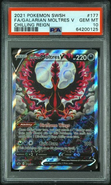 Graded Galarian Moltres high quality V - PSA 10