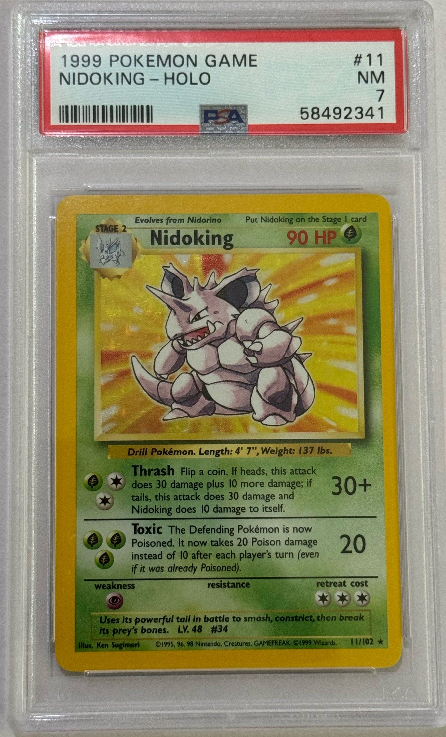 pokemon trading card game nidoking Nidoking HOLO - Base set unlimited (1999)