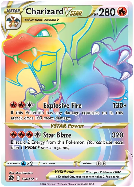 Charizard Vstar - Brilliant Stars - 174/172 - Rainbow Rare