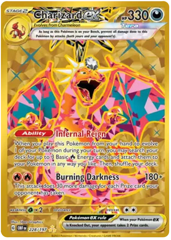 Charizard ex - Obsidian Flames - 228/197 - Gold