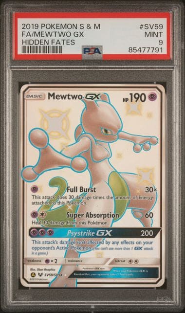 Mewtwo GX Shiny vault - Hidden fates (2019) - PSA 9