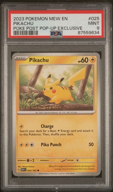 Pikachu STAMPED - Poke post pop up exclusive (2023) - PSA 9