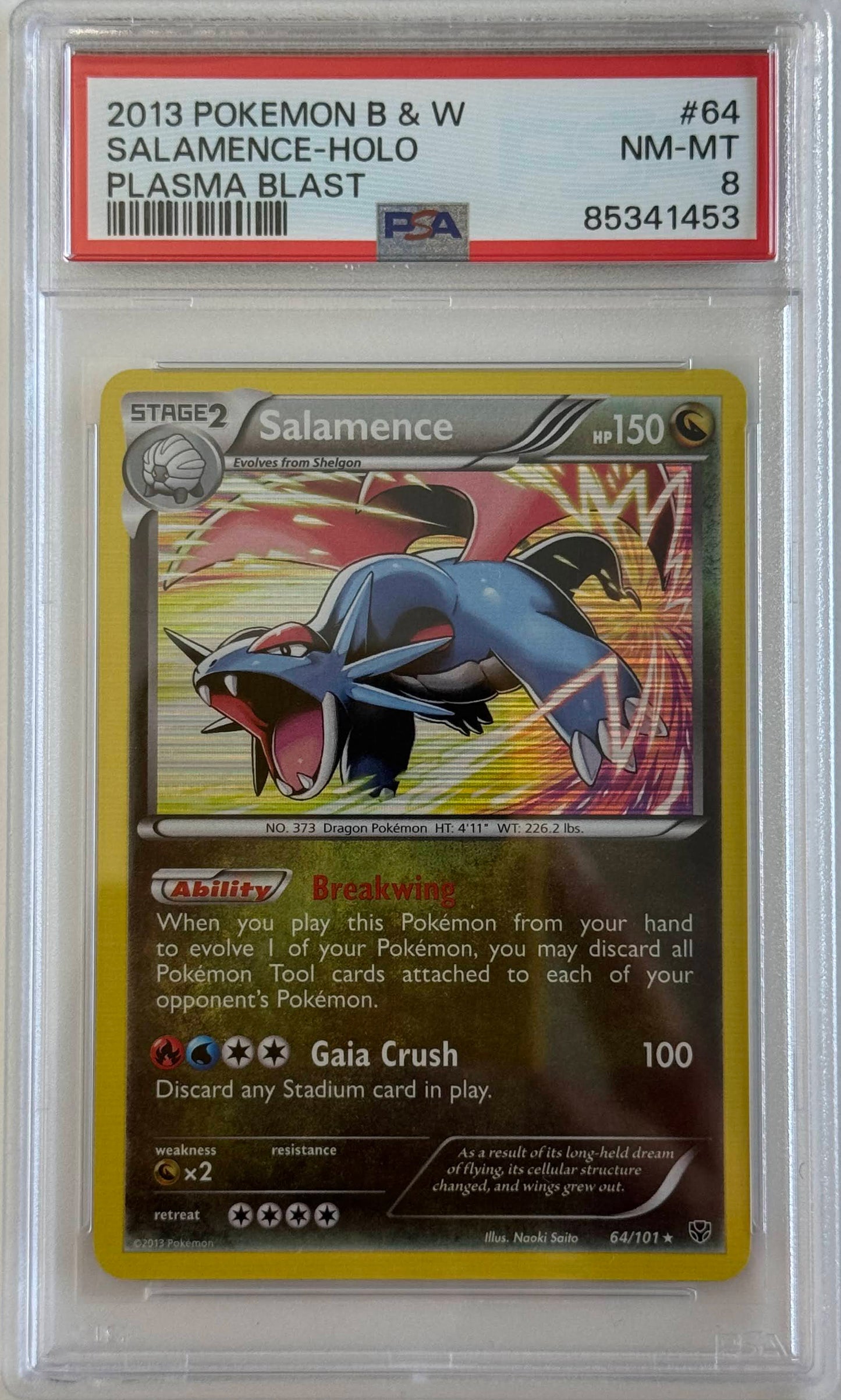 Salamence HOLO - Plasma Blast (2013) - PSA 8