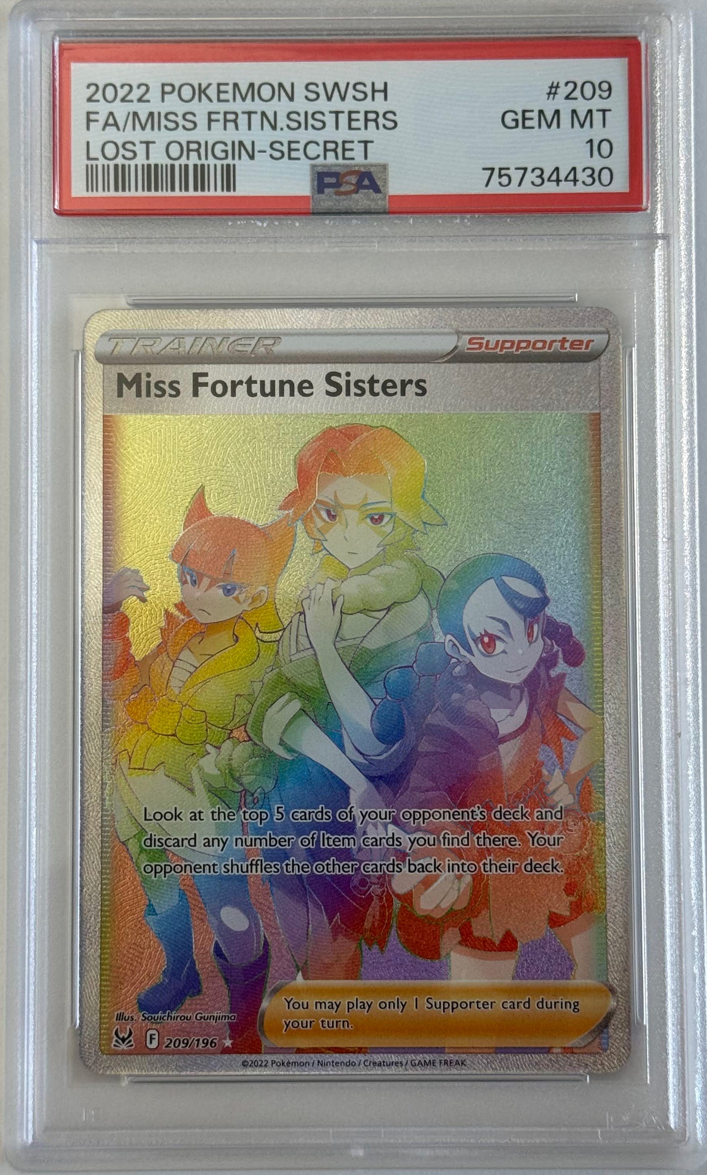 Miss Fortune Sisters Secret Rare - Lost Origin (2022) - PSA 10